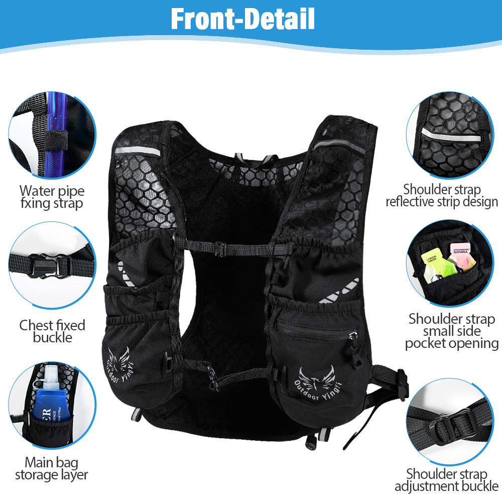 Newboler 5L Mochila De Hidratação Para Bicicleta Leve E Respirável Colete De Corrida À Prova D'água Ciclismo Com