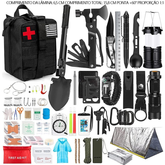Kit de sobrevivência e kit de primeiros socorros, 42 peças de equipamentos de sobrevivência com bolsa Molle Para homens