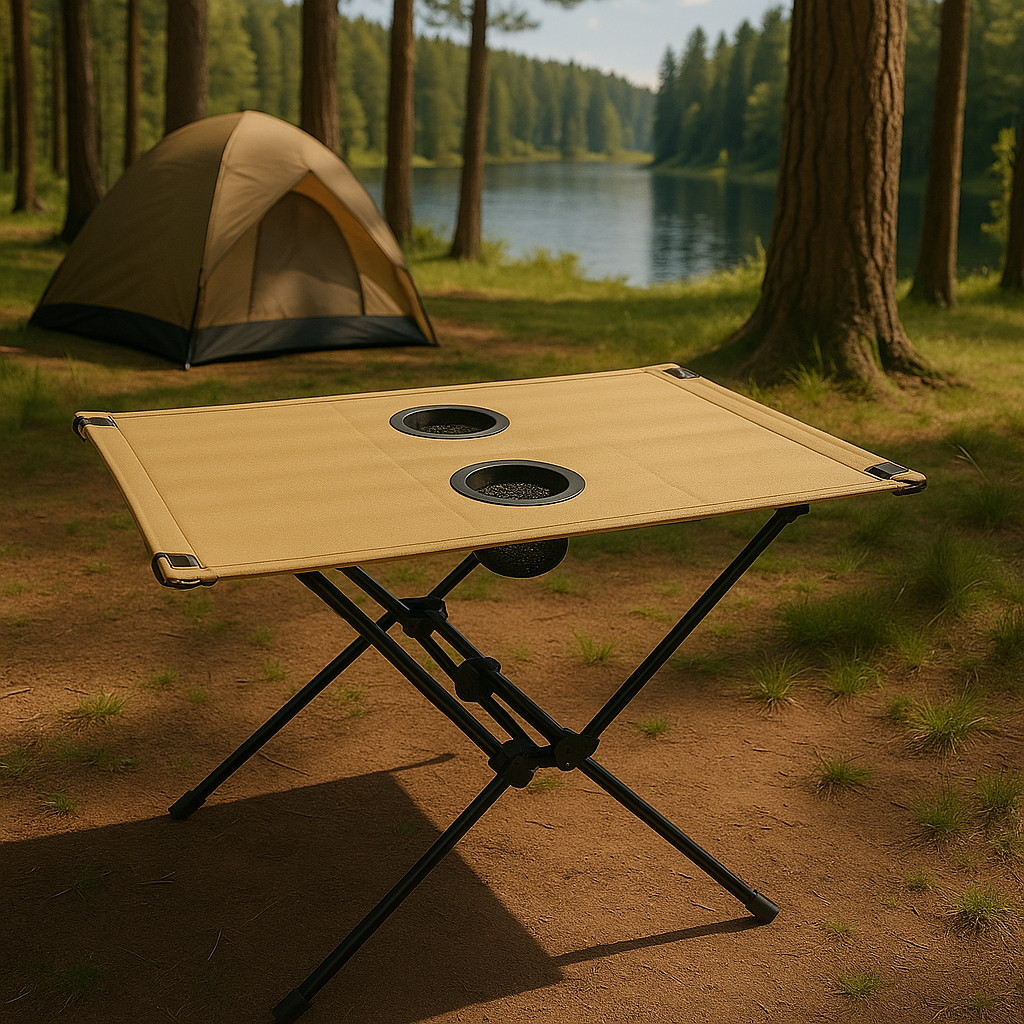 Mesa Dobrável Portátil com Porta-copos Acampamento Trilha