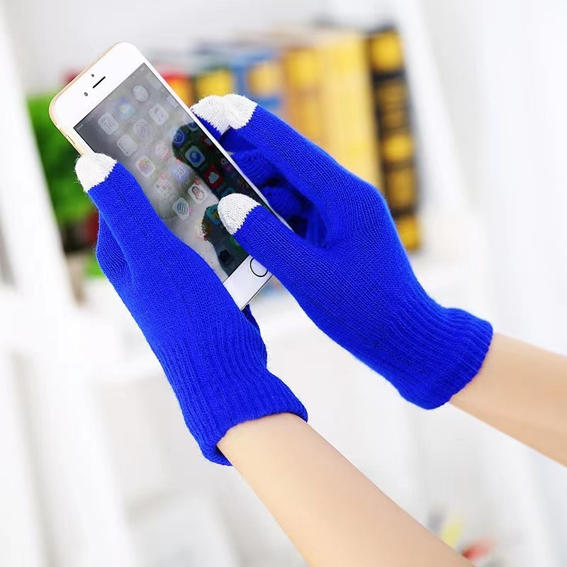 Luvas De Malha Suave Inverno Quente touch Screen Luvas De Dedos Completos Para Mulheres Meninas
