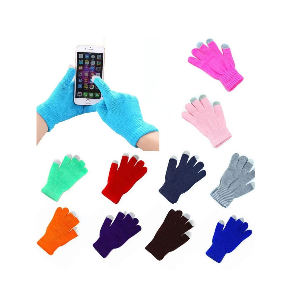 Luvas De Malha Suave Inverno Quente touch Screen Luvas De Dedos Completos Para Mulheres Meninas