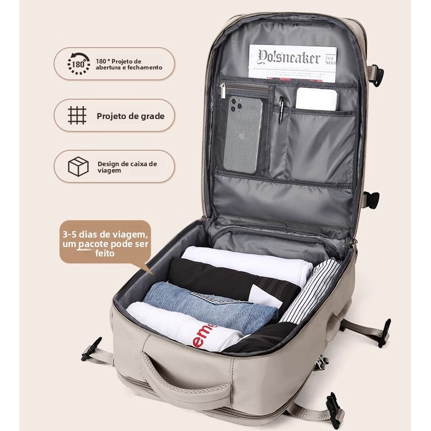 Males Multifuncional Viagem Mochila Portátil Grande Capacidade Transpirável Bagagem De Mão