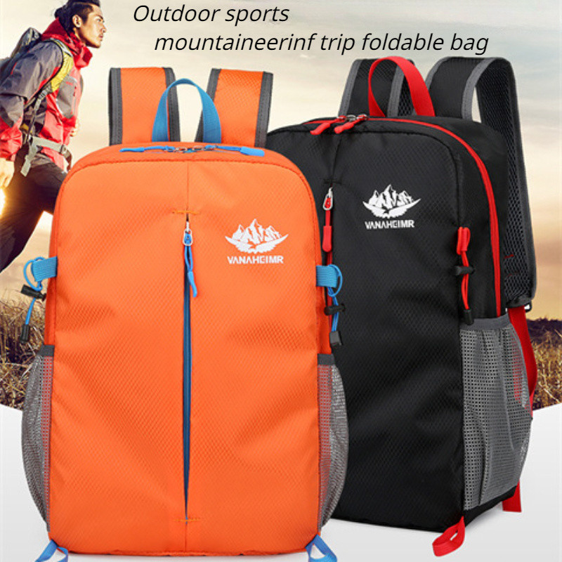 Mochila Unissex Leve Impermeável Dobrável Para Exterior Casual De Viagem Grande Capacidade Esportiva