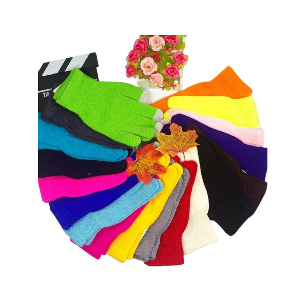 Luvas De Malha Suave Inverno Quente touch Screen Luvas De Dedos Completos Para Mulheres Meninas