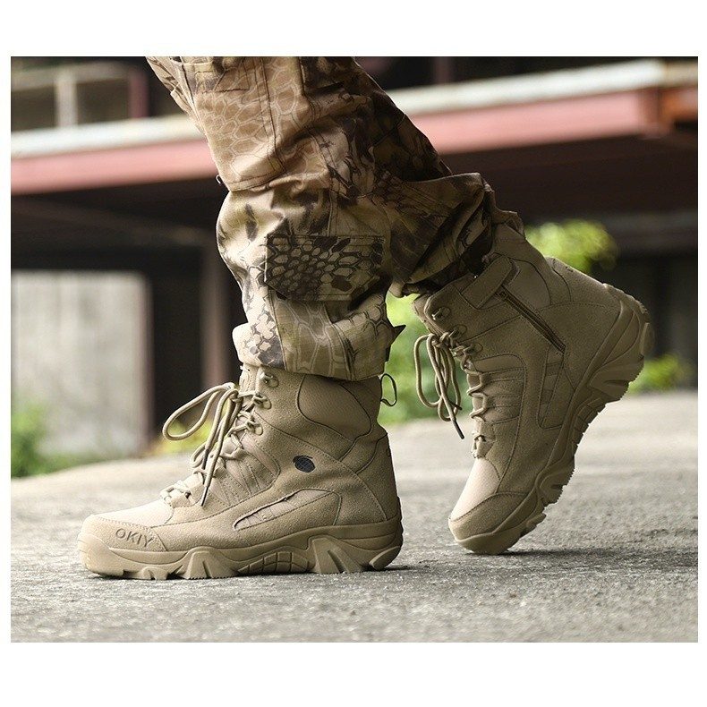 Outdoor/Caça Botas de couro 2024 homens novos sapatos de montanhismo Top alta