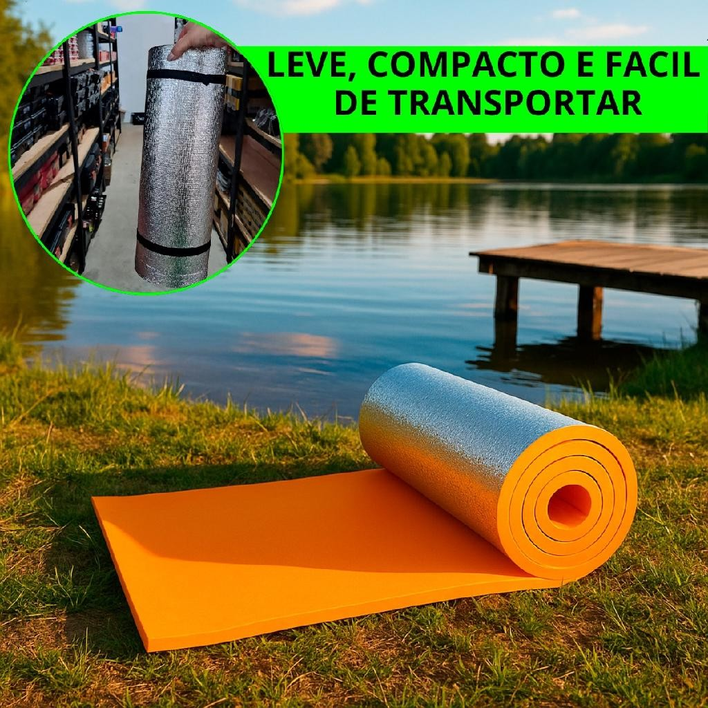 Isolante Termico Camping Eva Aluminizado Dormir Pesca Trilha Acampamento