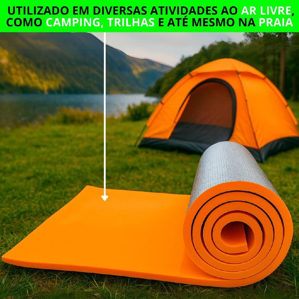 Isolante Termico Camping Eva Aluminizado Dormir Pesca Trilha Acampamento