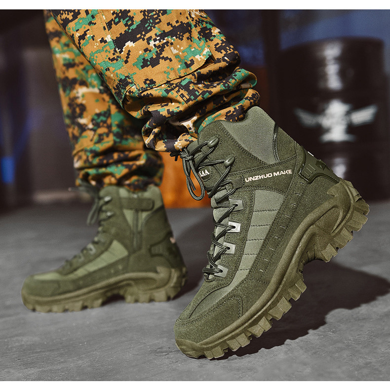 Plus Size Botas de Combate Alta Botas de Deserto Botas de Caminhada Masculina