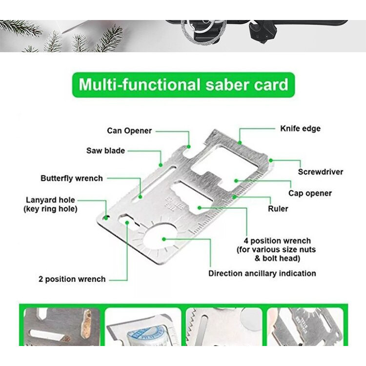 SOS Outdoor Adventure Camping Survival Equipment Conjunto De Ferramentas Multifuncionais De Sobrevivência De Emergência