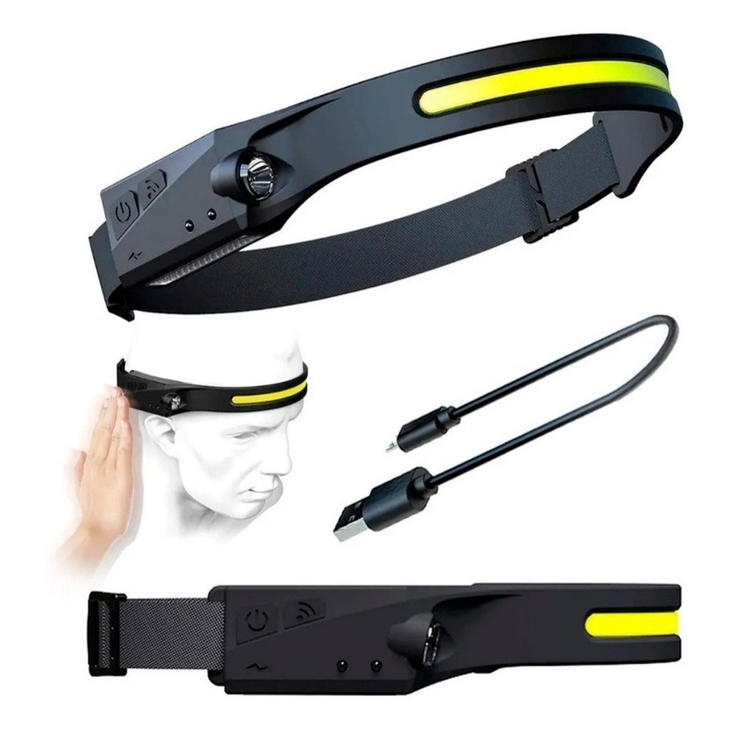 Kit 2 Lanterna de cabeça com SUPER LED Recarregável USB Type C anjgg