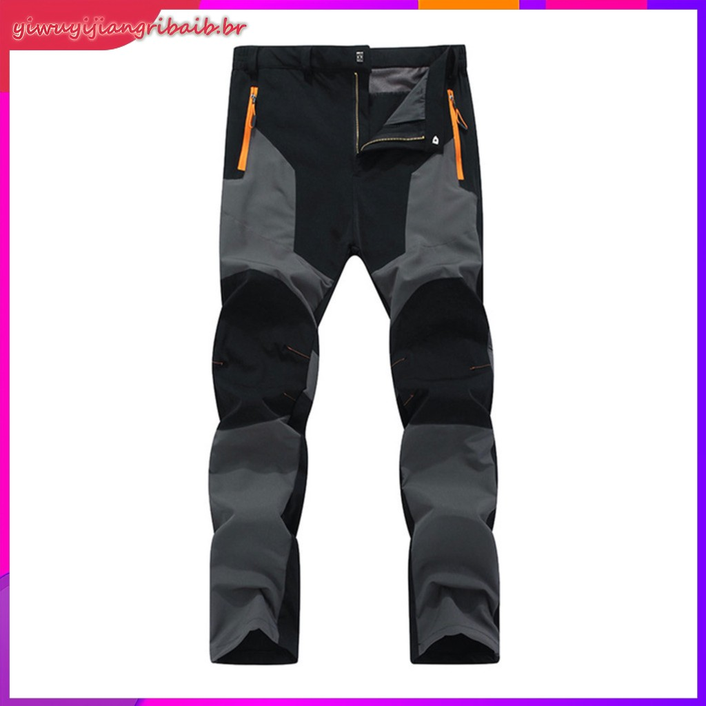 Calças De Trabalho Para Caminhadas Ao Ar Livre À Prova D'água Com Bolsos Zíper