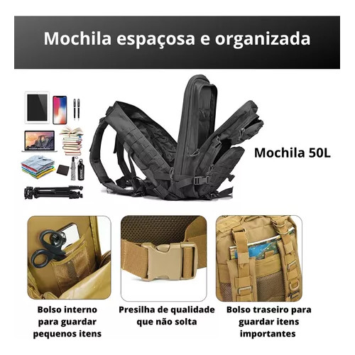 Mochila Camping Tatica Militar À Prova D'água De Grande Capacidade Com Bandeira
