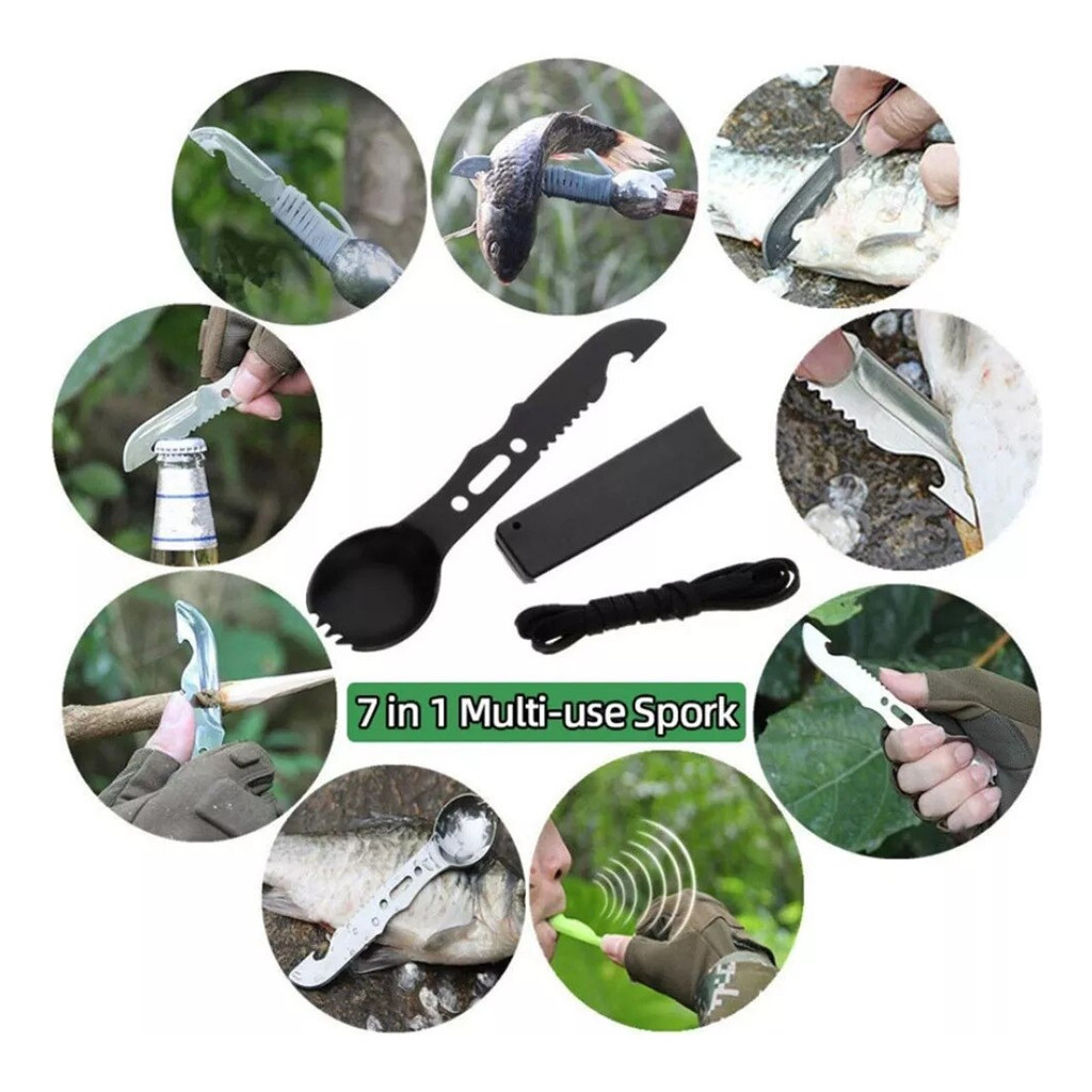 12 em 1 Kit De Acampamento Aventura De Sobrevivência De Emergência Acampamento Tático Militar Aventura Trilha