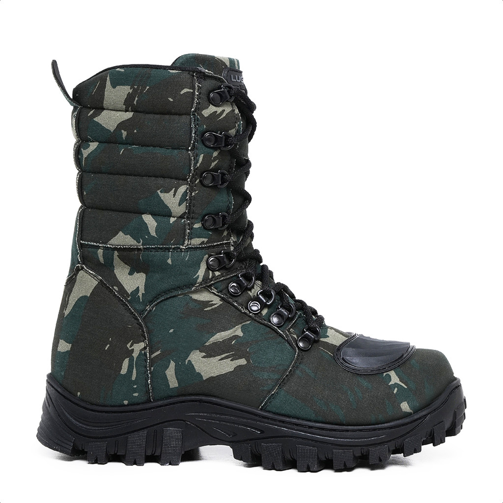 Bota camuflada caça e pesca lançamento militar