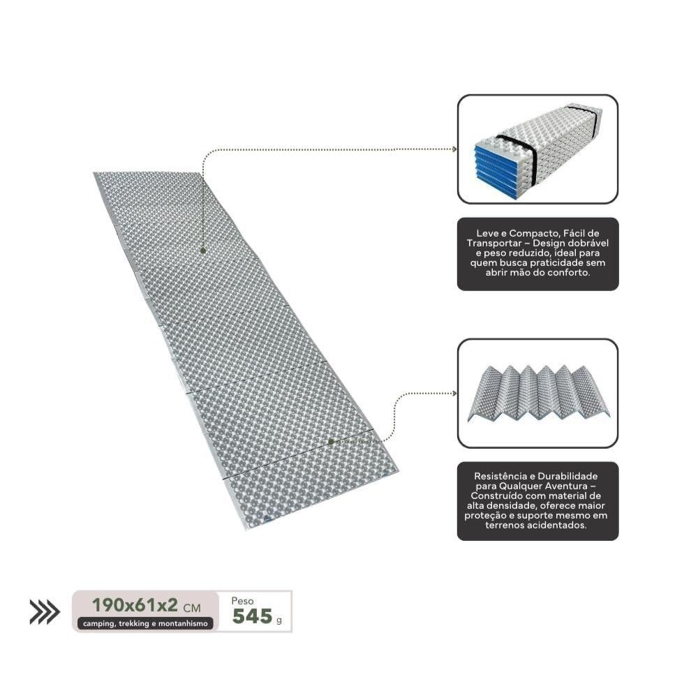 Colchonete Esteira de Acampamento Isolante Térmico Camping 185x56x2cm ZELT