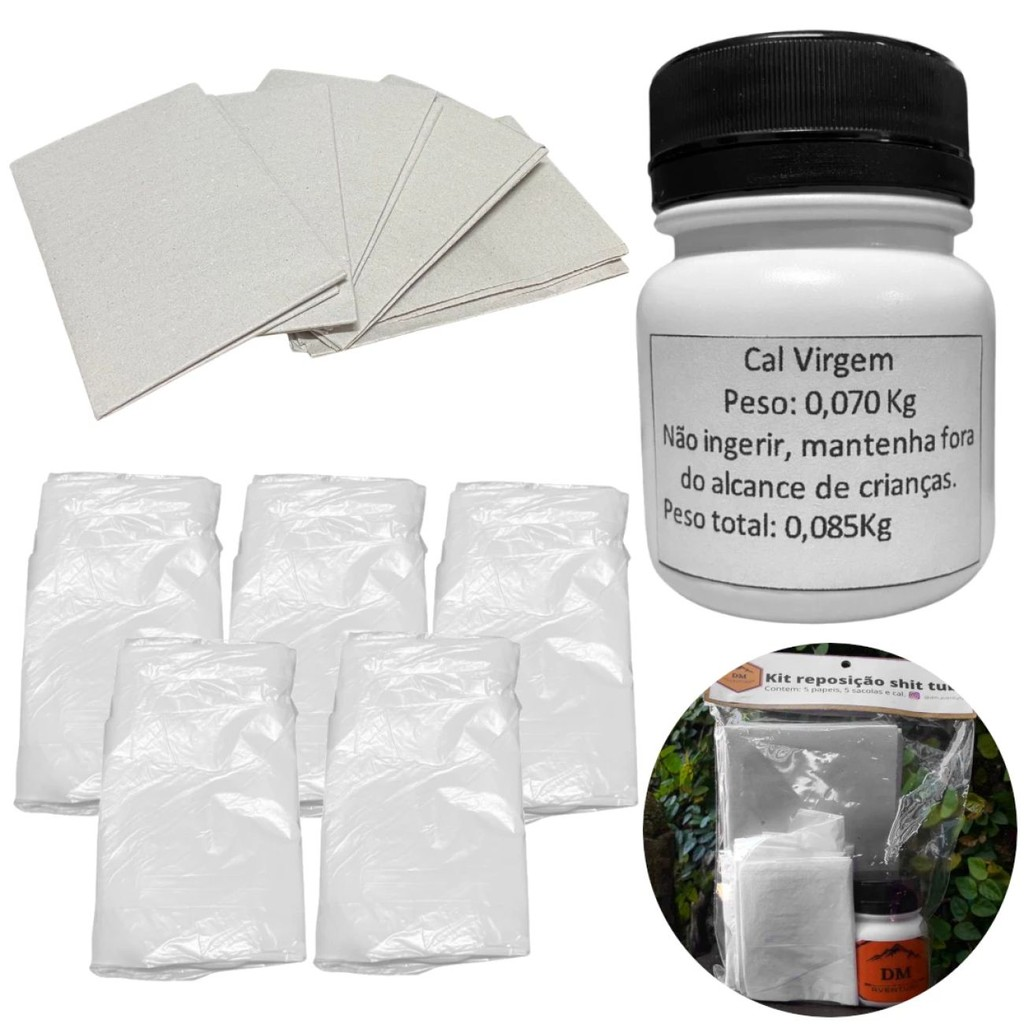 Kit Reposição Shit Tube (sacola, Cal e Papel)
