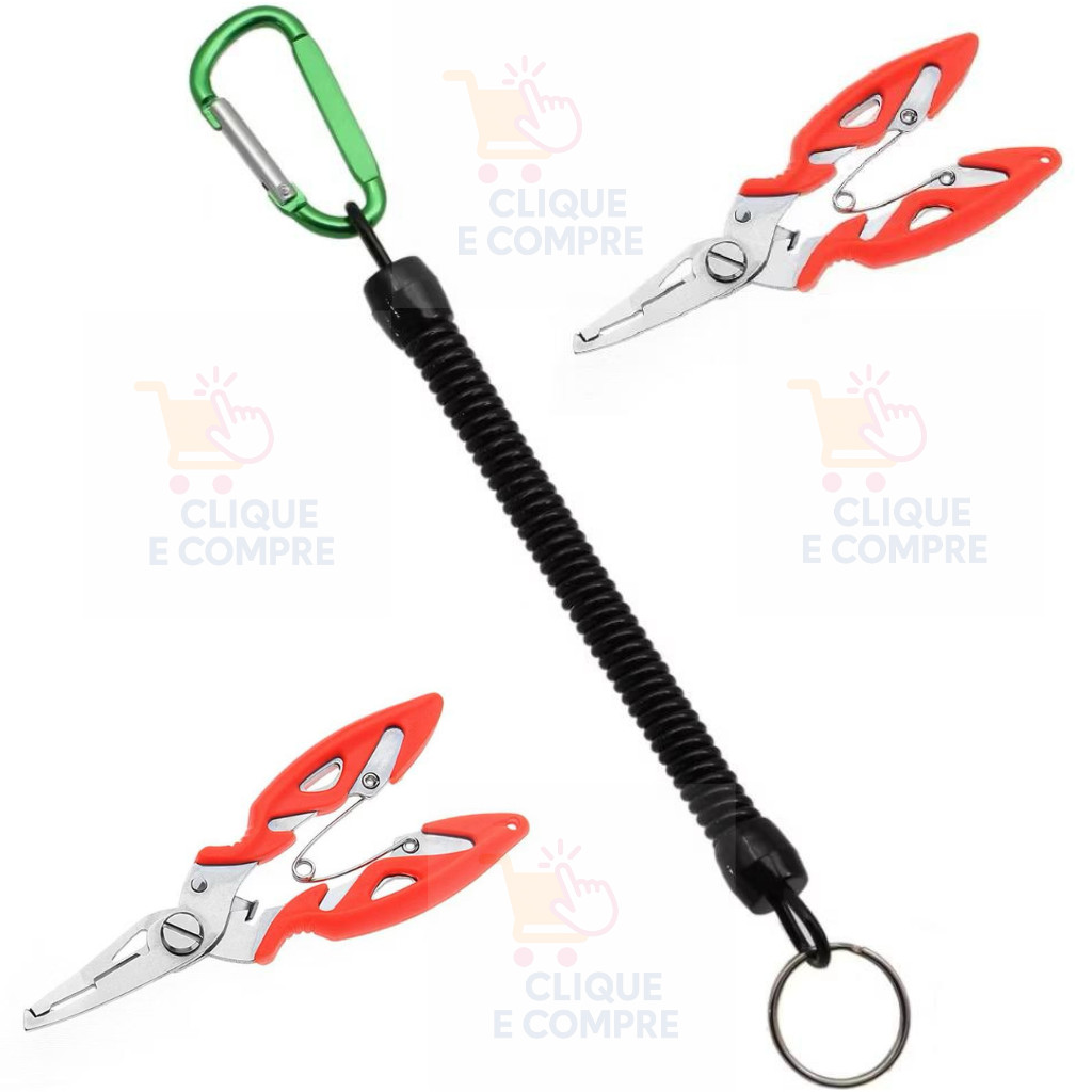 Kit Alicate De Pesca Cordão de Segurança Tesoura Multifuncional Pegador de Peixe Ferramentas