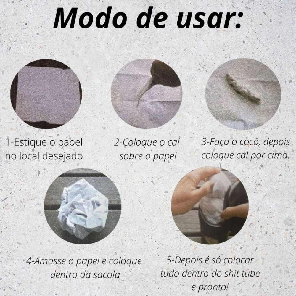 Shit Tube Pote 1l Coletor Porta Dejeto Camping Trilha