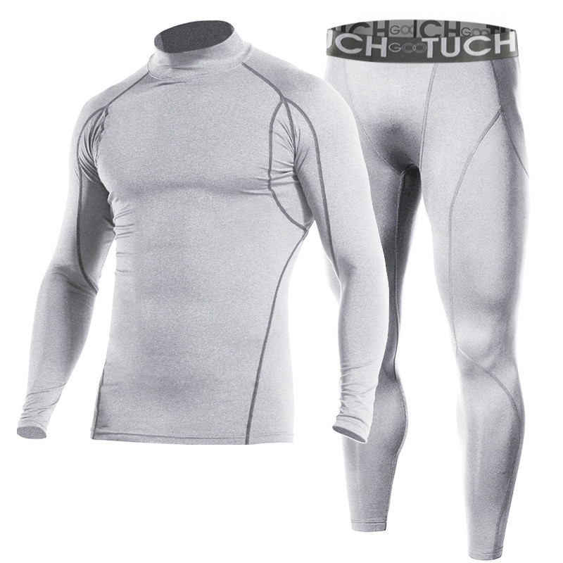 Conjunto de roupa interior térmica masculina outono inverno esportes estiramento algodão térmico à prova de frio roupas