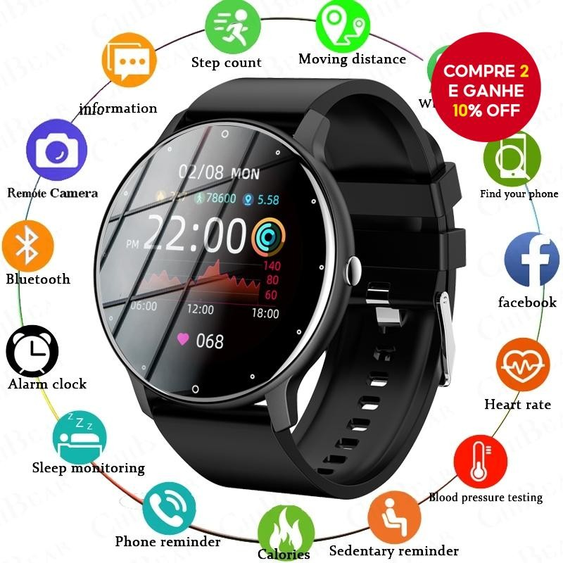 Smartwatch 1.28 Polegada Tela De Toque Completa Modo Esportivo Freqüência Cardíaca Movimento Pista Relógio Android IOS E