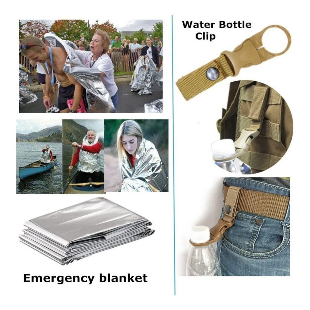12 em 1 Kit De Acampamento Aventura De Sobrevivência De Emergência Acampamento Tático Militar Aventura Trilha