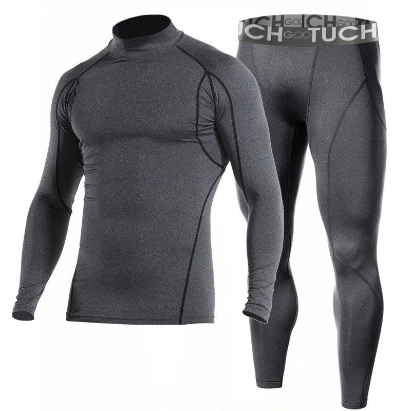 Conjunto de roupa interior térmica masculina outono inverno esportes estiramento algodão térmico à prova de frio roupas