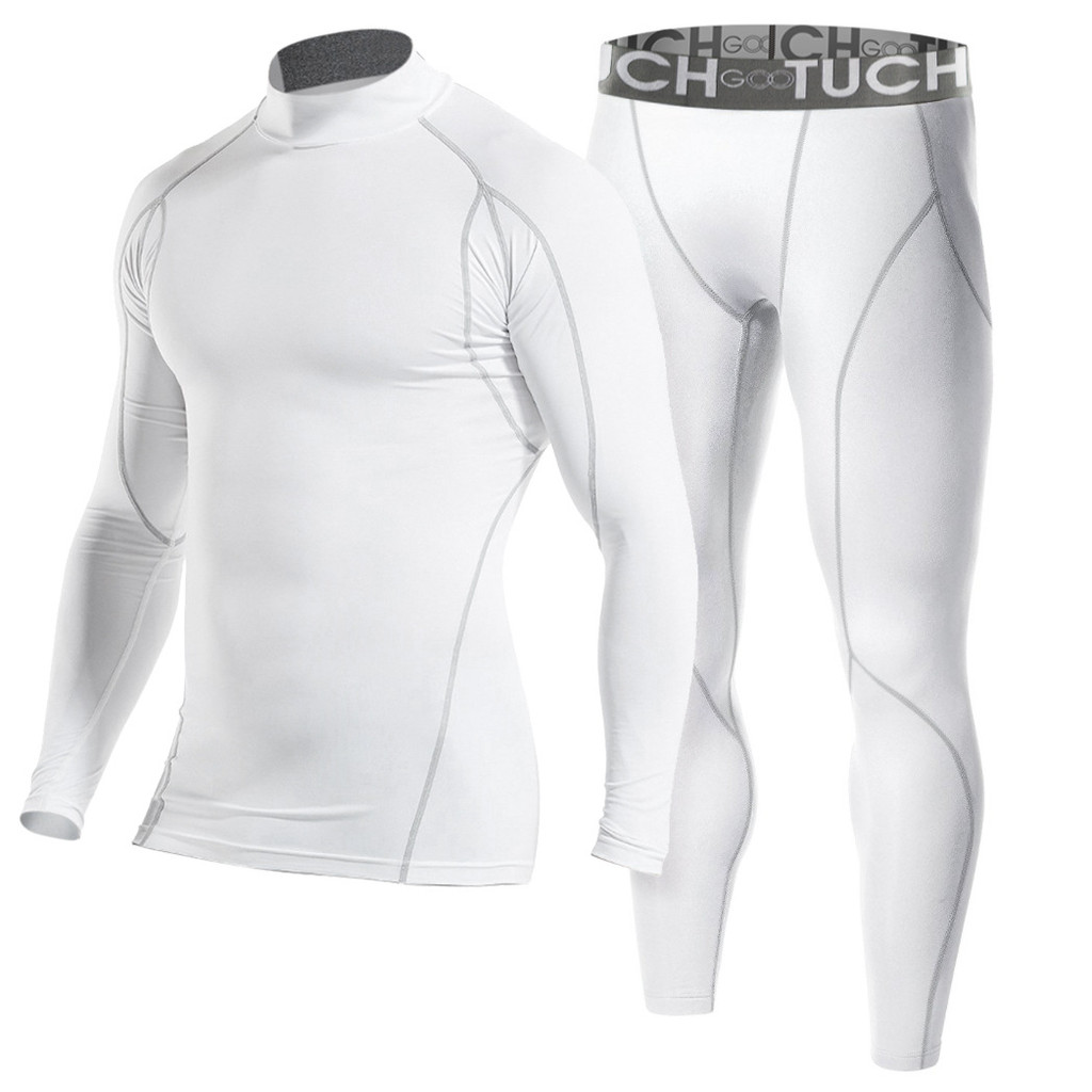 Conjunto de roupa interior térmica masculina outono inverno esportes estiramento algodão térmico à prova de frio roupas