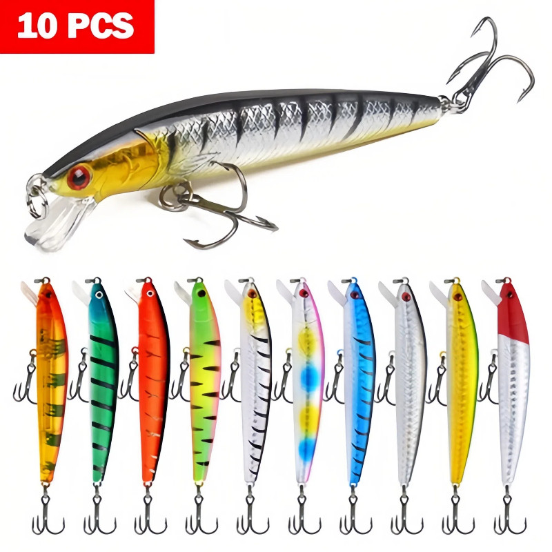 Kit 5/10 Iscas Artificiais Importadas 1/2 Meia Água de 9 cms e 8,5 gramas Pesca Tucunaré Traíra Dourado Robalo Black Bas