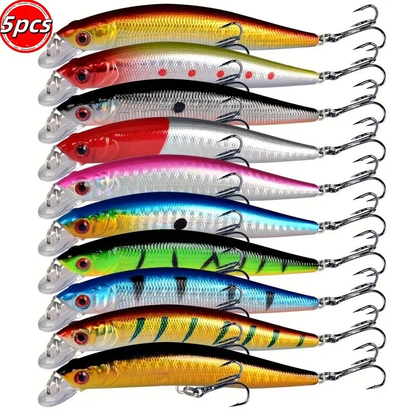 Kit 5/10 Iscas Artificiais Importadas 1/2 Meia Água de 9 cms e 8,5 gramas Pesca Tucunaré Traíra Dourado Robalo Black Bas