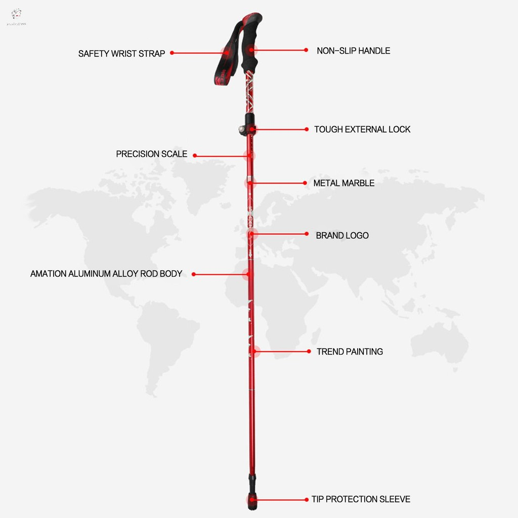 Bastões De Trekking Dobráveis Para Caminhadas , Leves , Ajustáveis , Duráveis , Uso Em E Escalada