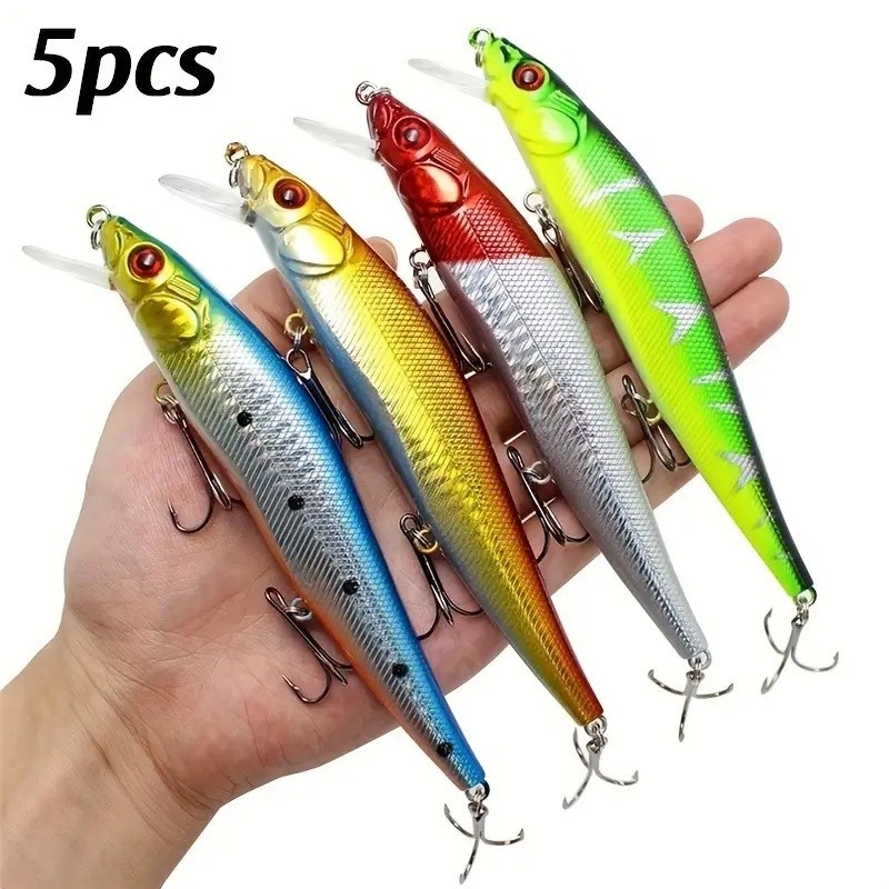 Kit 5/10 Iscas Artificiais Importadas 1/2 Meia Água de 9 cms e 8,5 gramas Pesca Tucunaré Traíra Dourado Robalo Black Bas