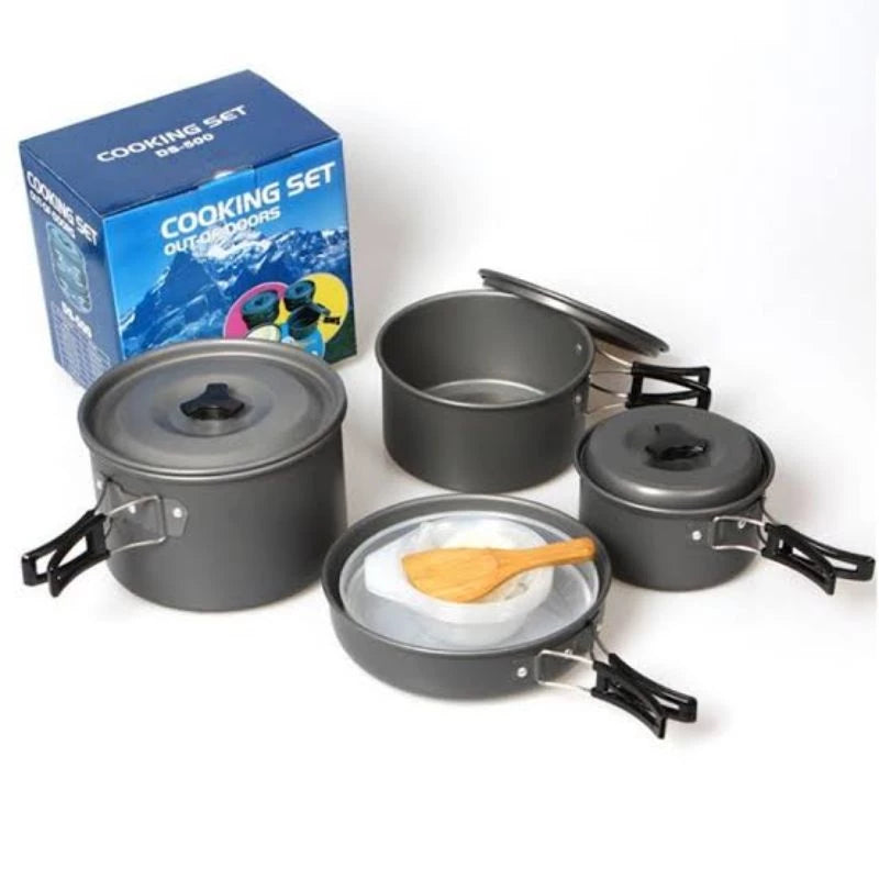 Conjunto de panelas outdoor ds 500 com 16 itens alça na cor laranja