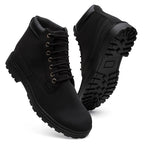 Bota Coturno Masculino com Cadarço Solado Borracha Anti Derrapante Couro Ecológico + Brinde Carteira Preta Básica