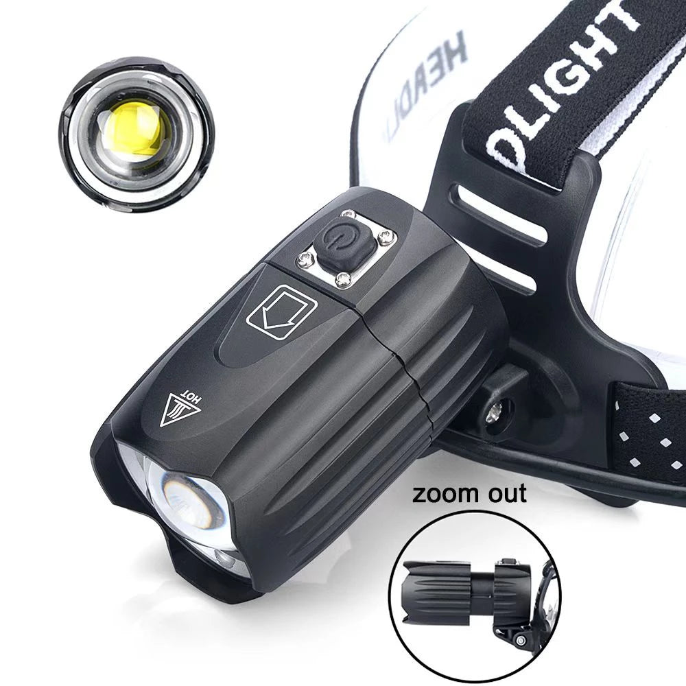 Lanterna De Cabeça Mais Forte Do Mundo LED Lanterna Super Potente Recarregavel