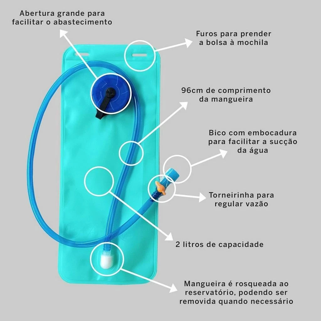 Mochila Hidratação Bolsa Água 2 Litros P/ Bike Corrida