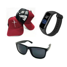 Óculos de Sol Masculino Clássico + Boné Fé+ Relógio Esportivo Você Escolhe a Cor