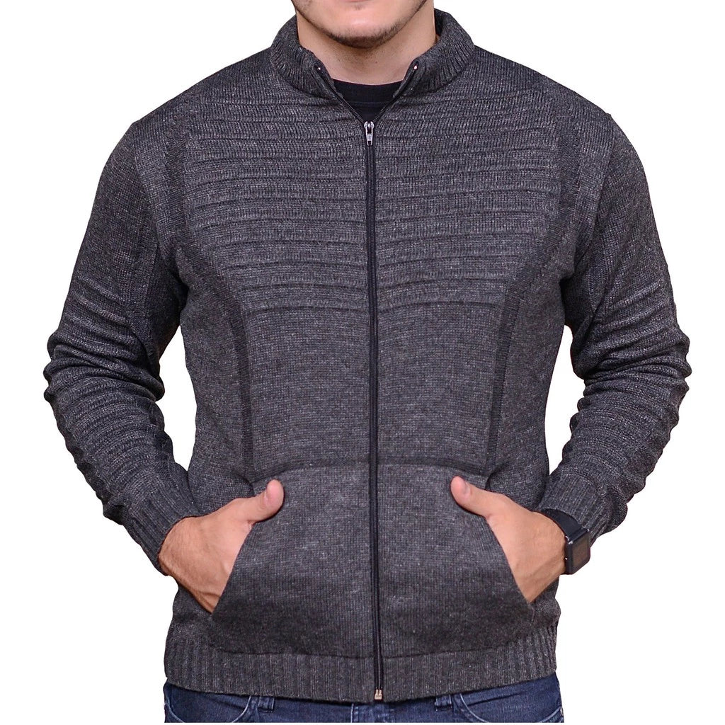 Casaco Parca Jaqueta Masculina Grossa de Inverno com Bolso e Zíper Quente Lisa Camuflada para Homens