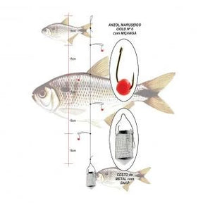 Cestinho Cevador para Lambari com 4 Anzois