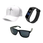 Óculos de Sol Masculino Clássico + Boné Fé+ Relógio Esportivo Você Escolhe a Cor