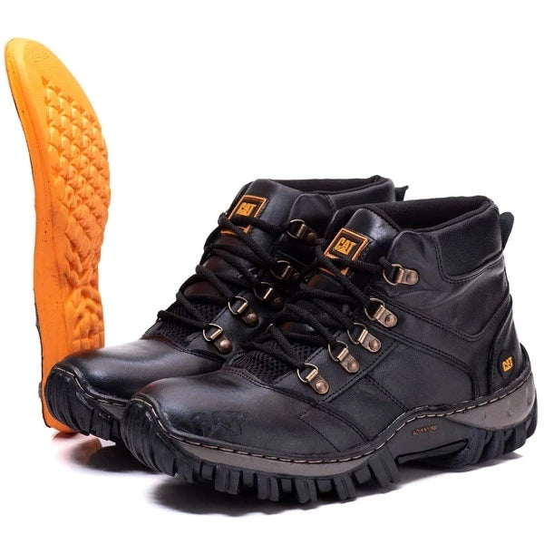 Bota Caterpillar Masculina Em Couro Com Palmilha Em Gel Macia Adventure