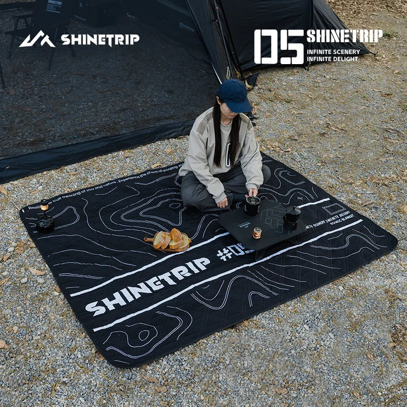 ShineTrip Tapete de piquenique de filme de alumínio ultrassônico ao ar livre Tapete à prova de umidade Tapete de passeio de primavera Tapete de chão de parque à prova d'água