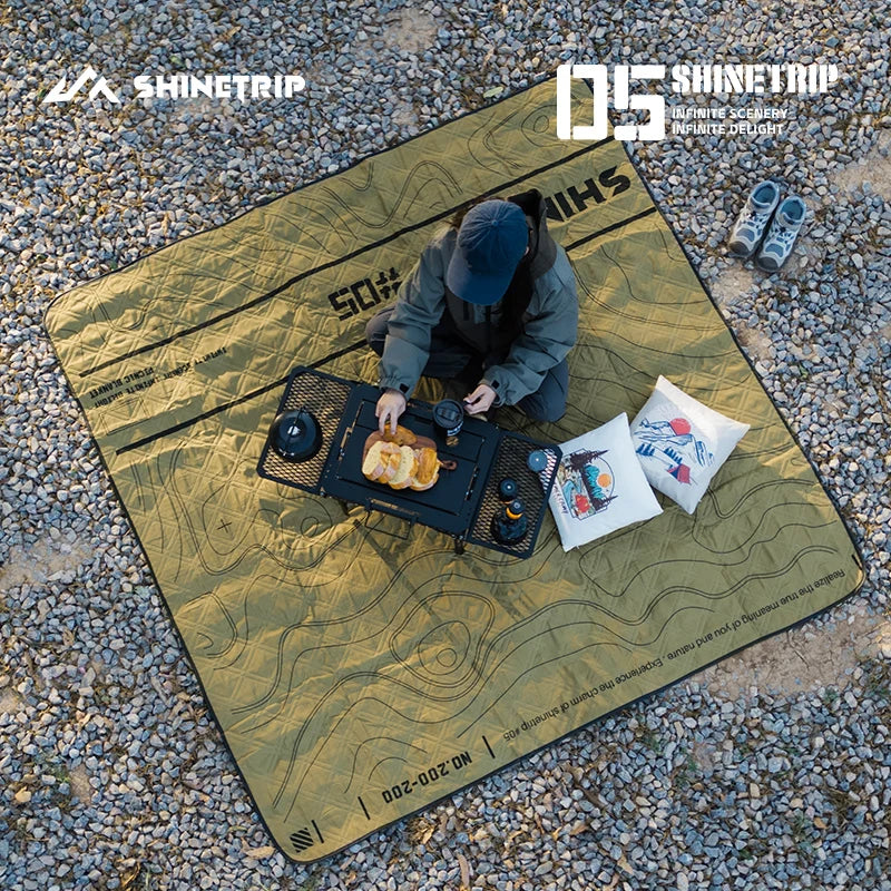 ShineTrip Tapete de piquenique de filme de alumínio ultrassônico ao ar livre Tapete à prova de umidade Tapete de passeio de primavera Tapete de chão de parque à prova d'água
