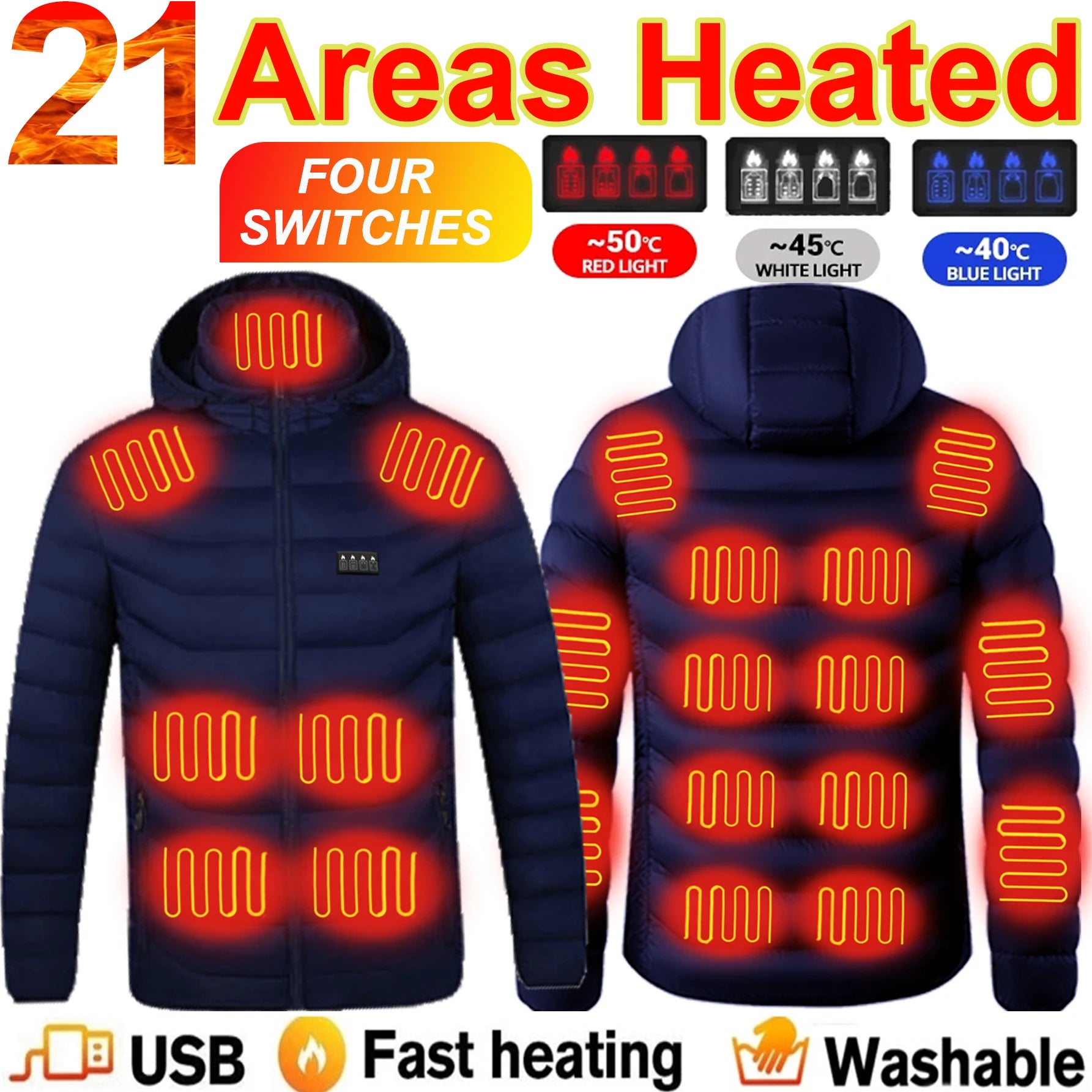 Jaqueta Aquecida Elétrica para Homens