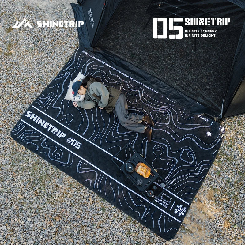ShineTrip Tapete de piquenique de filme de alumínio ultrassônico ao ar livre Tapete à prova de umidade Tapete de passeio de primavera Tapete de chão de parque à prova d'água