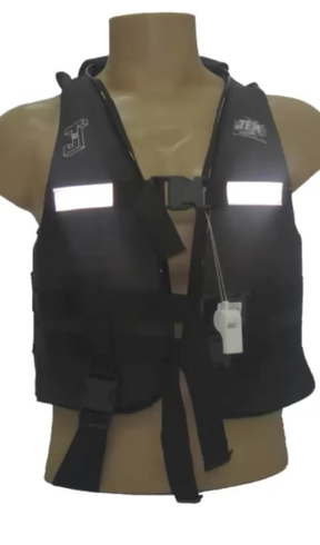 Colete Salva Vidas JEM Elite PRETO c/ Fita Refletiva - Todos os tamanhos