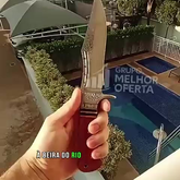 Faca Tática Camping e Pesca Full Tang 30cm Inox com Cabo de Madeira e Bainha Reforçada