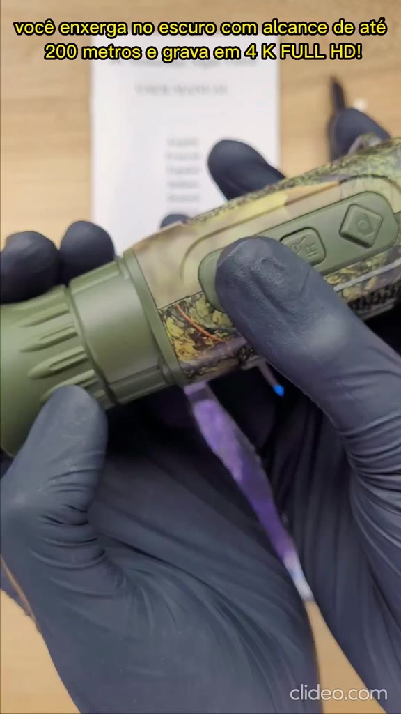 Câmera Monóculo Profissional de Caça Infravermelho Com Zoom Óptico e Digital 128gb NV1000