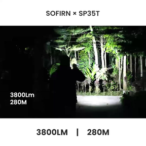Lanterna Tática Sofirn SP35T 3800 Lúmens LED Com Porta Recarregável USBC Perfuração De Fraldas 21700 Mastigação