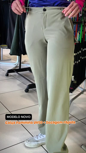 Calça Feminina Pesca Trilha Caminhada Mar Negro com Proteção UV50 Secagem Rápida