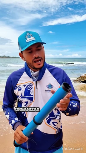 Porta Anzol de Pesca 50cm Modelo Cano – Para até 50 Anzóis – Cor Azul – Chumbada Oficial